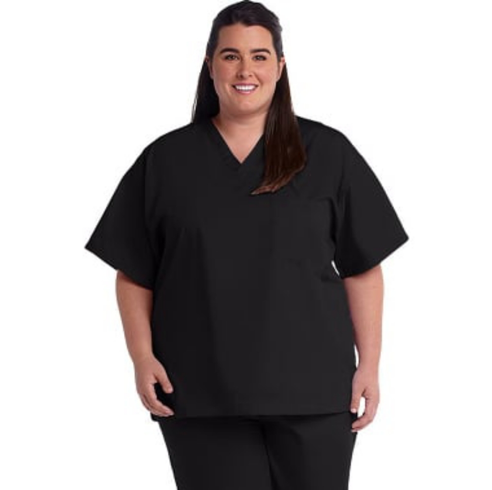 AllStar Unisex V-neck Black Scrub Nurse Top